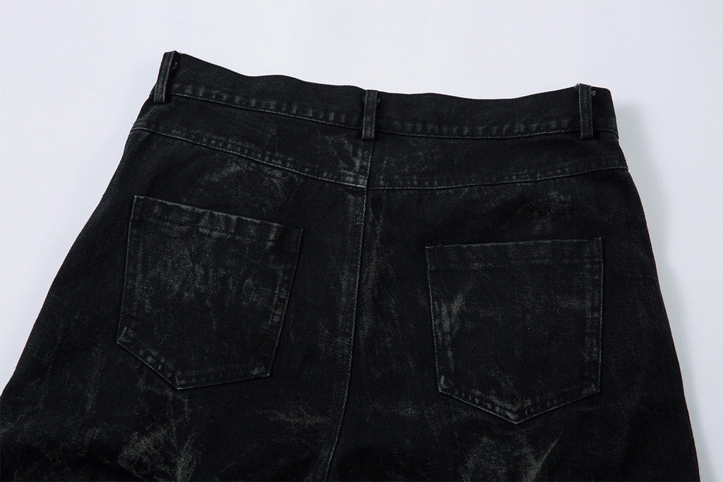 New Slimming Pleated Washed Jeans